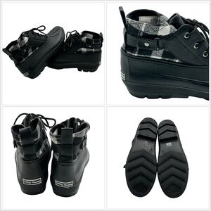 Dirty Laundry 9 Plaid Black White Boots Fashion Duck Shoes Waterproof Rubber